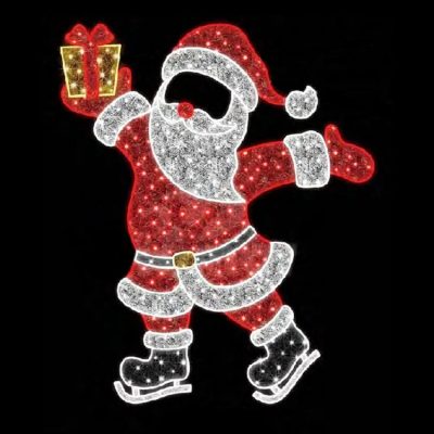6.5' skating santa photo op display
